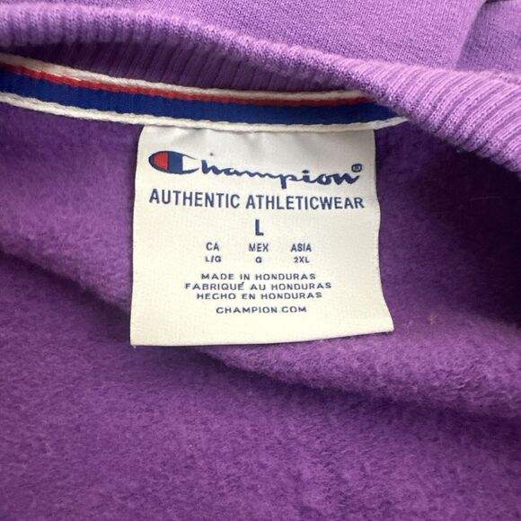 Champion Sweatshirt Women’s Purple Orange Long Sleeve Pullover Sz Large EUC - Picture 8 of 8